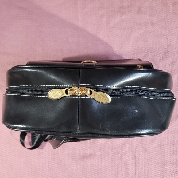 McKlein / Moline Leather Business Laptop Tablet Backpack Black Women's Bag - Picture 11 of 14